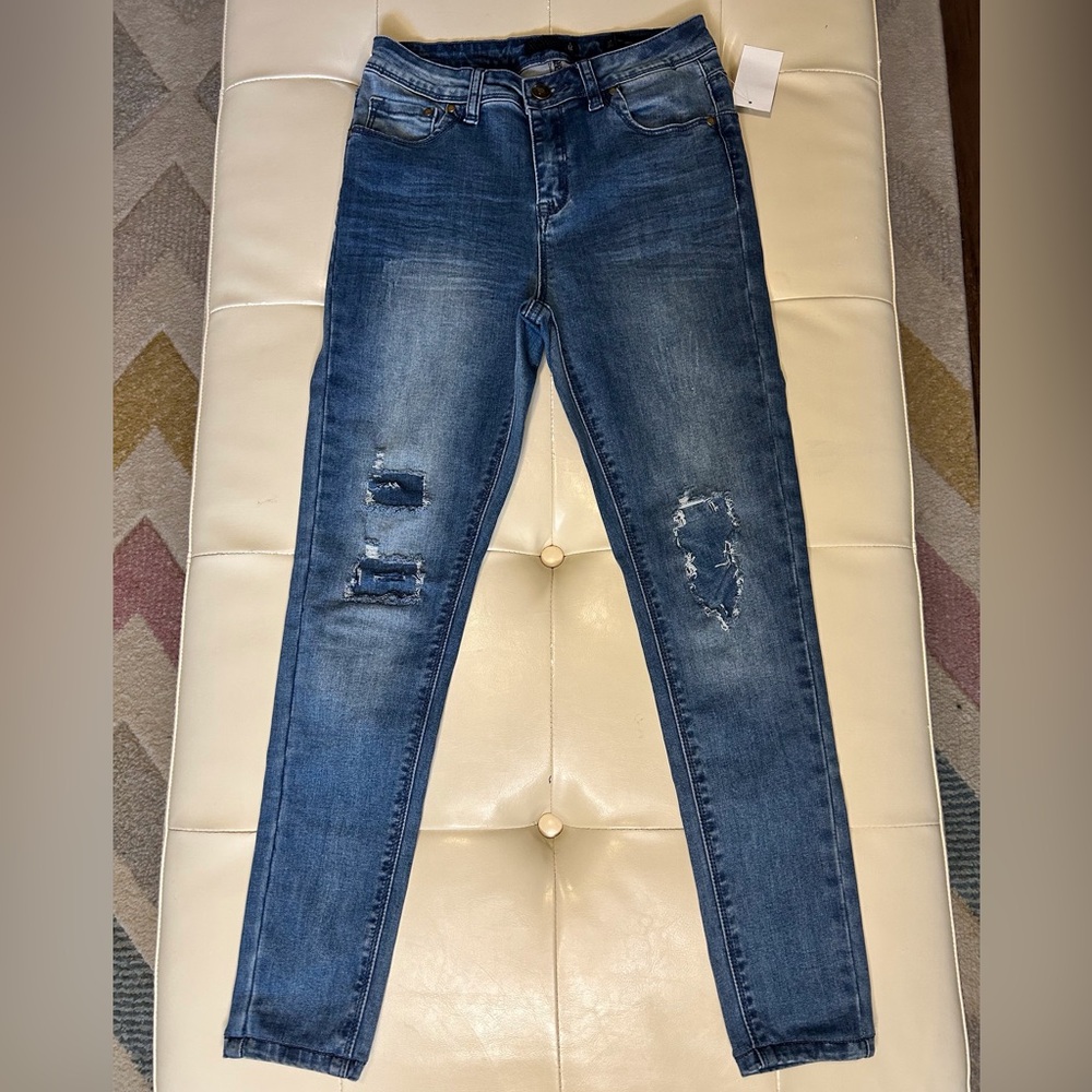 Women's Blue Distressed Jeans